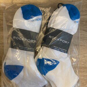 NWT Rockport Men's Low Quarter Ankle White/Black Socks: 6 pairs